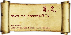 Mersits Kasszián névjegykártya